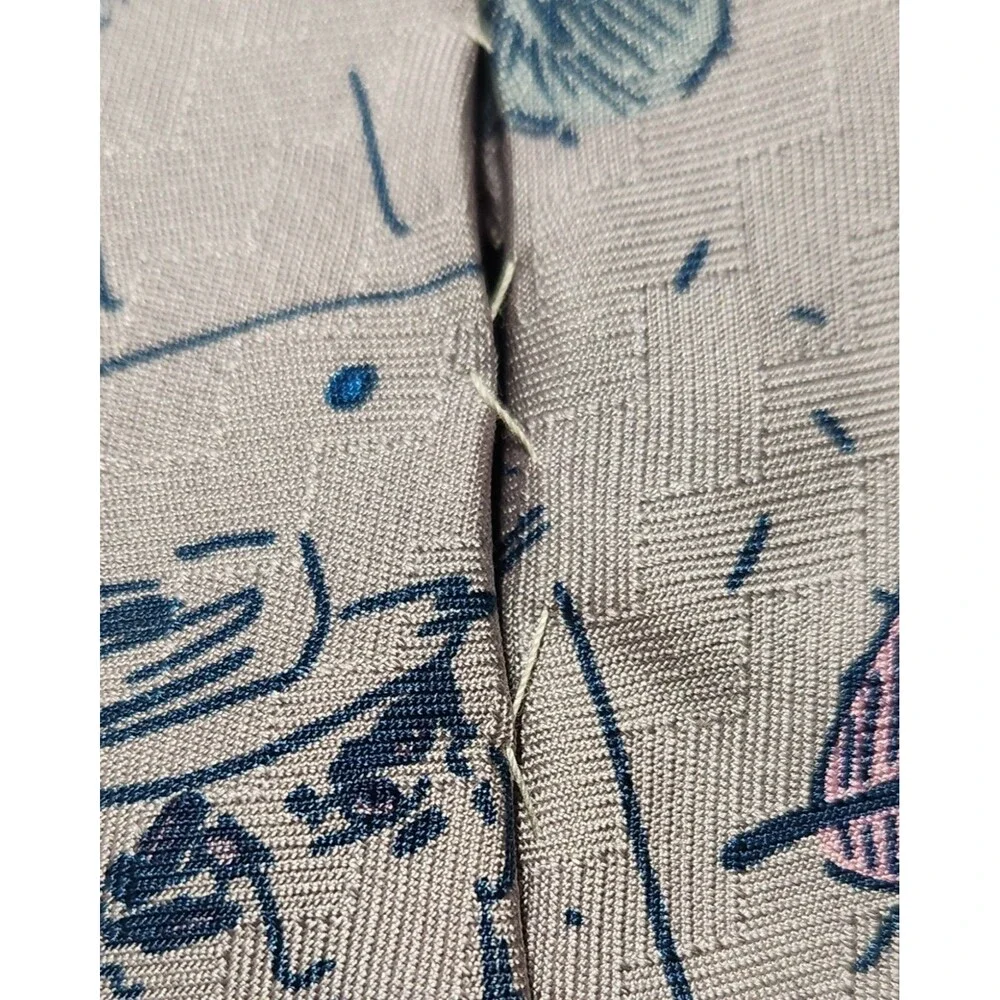 Peter Max Tie 1997 Vintage Gray Silk Classic Art Deco Stylish Man Flowers